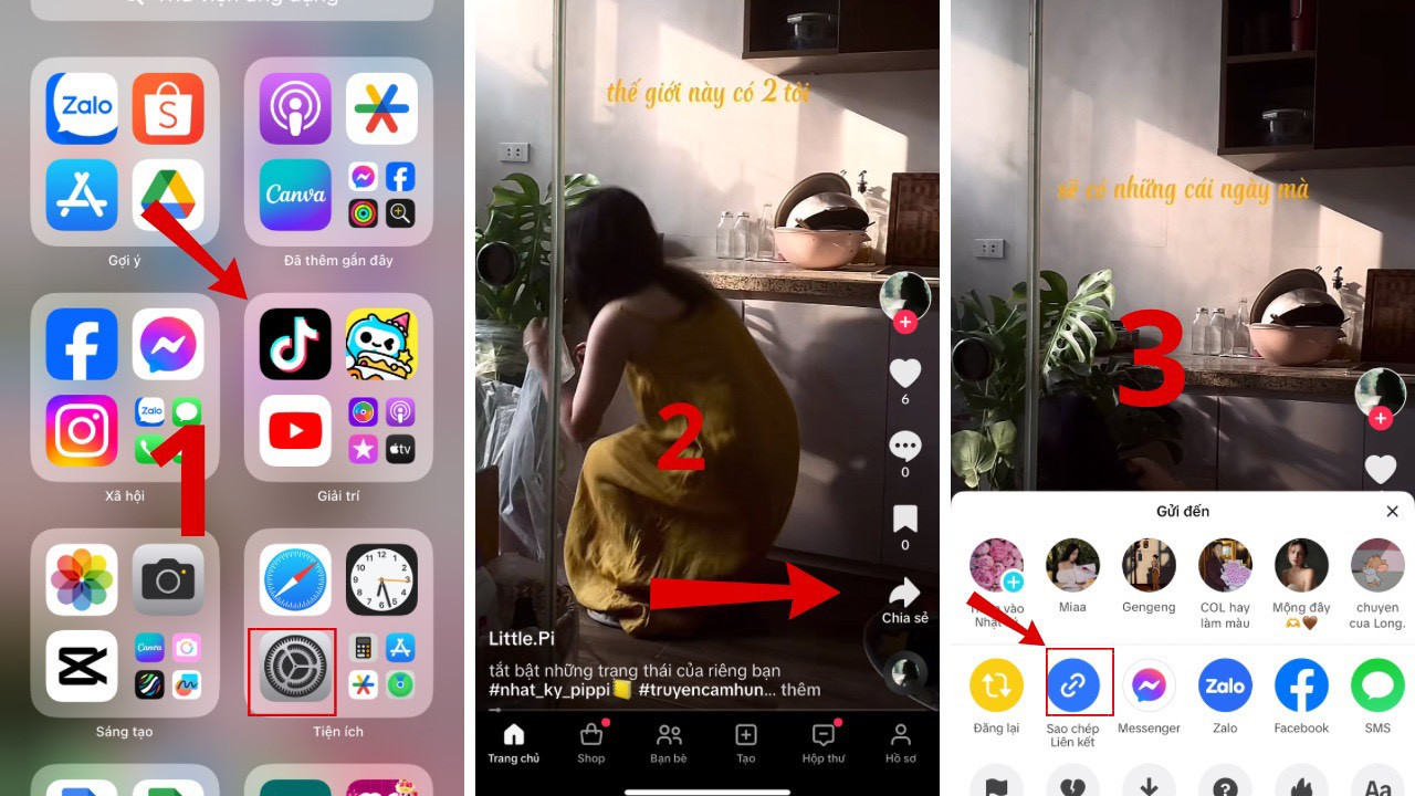 Mở ứng dụng TikTok sau đó chọn video mà bạn muốn tải về